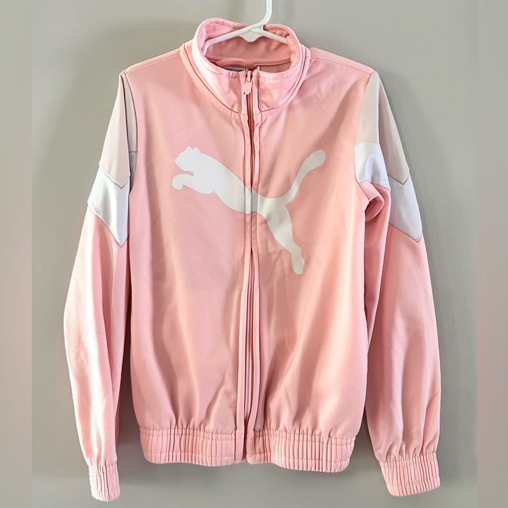 Girls Puma Peach Coral Track Jacket Size 6x